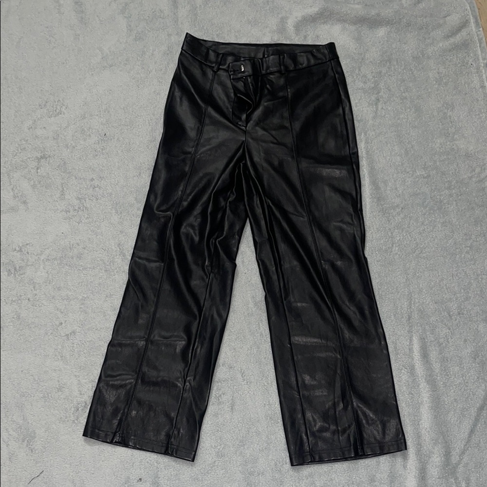 AVEC LES FILES- Black Leather trousers.